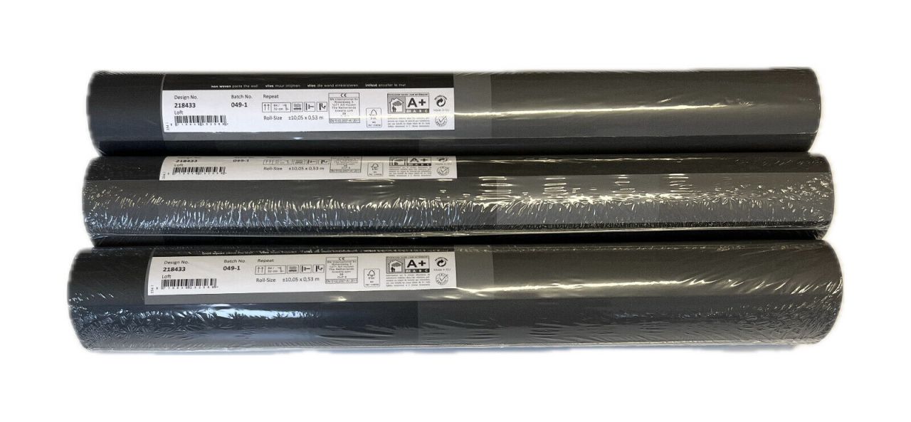 3 Rollen Vlies Tapeten Restposten Restrollen grafisches Muster Blöcke schwarz 3 Rollen Vlies Tapeten Restposten Restrollen grafisches Muster Blöcke schwarz