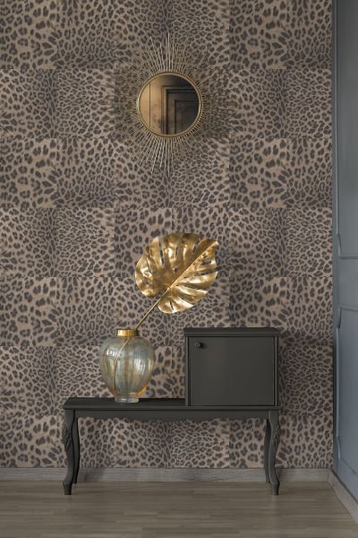 Vliestapete Leoparden Muster beige braun 38523-3