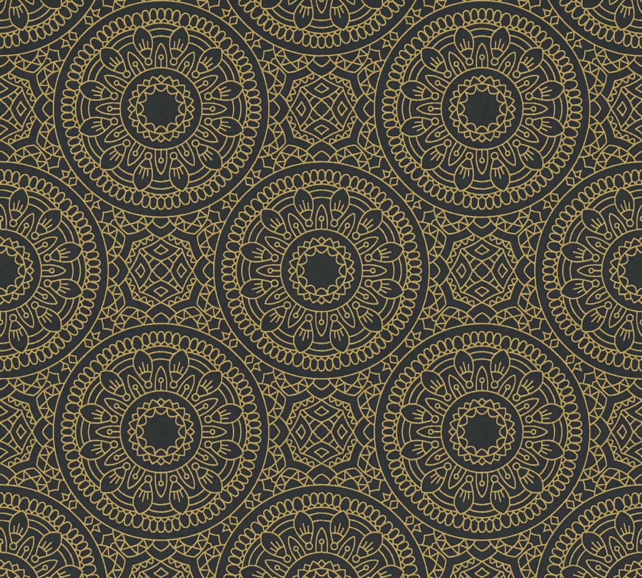 Vliestapete Grafik Kreis Muster schwarz gold 389682 Vliestapete Grafik Kreis Muster schwarz gold 389682