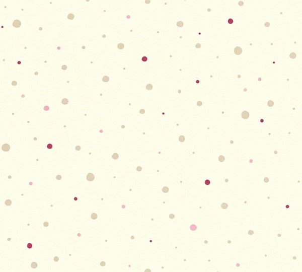 Kinder Vliestapete Punkte creme pink