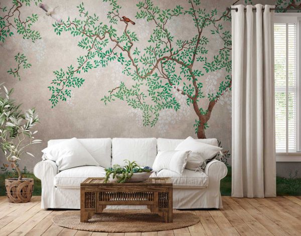 Fototapete asiatischer Baum Zeichnung Botanic & Jungle 371cm x 280cm 38233-1