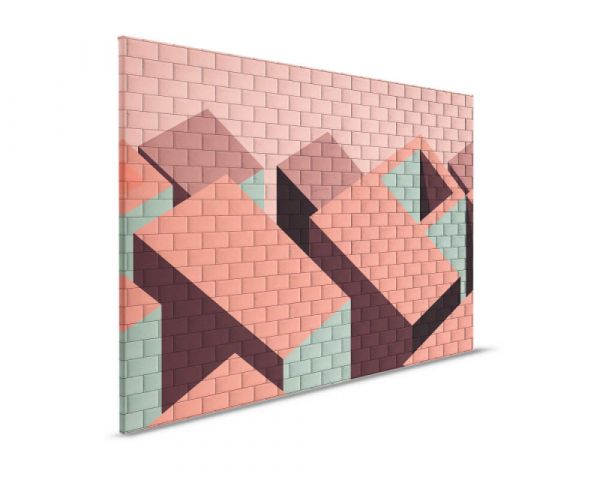Leinwandbild Graphics Tiles rot 90x60cm DD123878