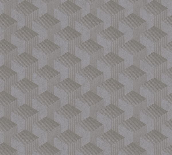 Vliestapete 3D Grafik Muster geometrisch grau 389632