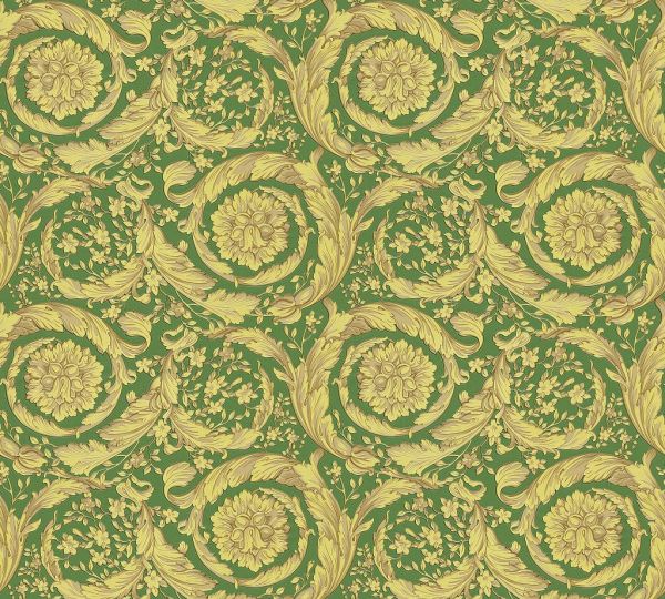 Versace 4 Vliestapete Kreis Ornament grün gelb metallic