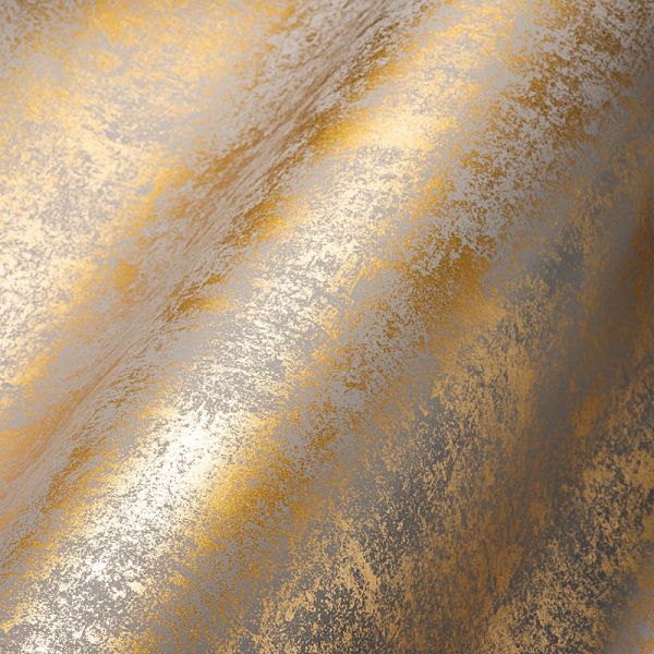 389691 Vliestapete gold Optik Putz grau Tapetenshop Patina Joratrend Effekt | Glanz Metallic