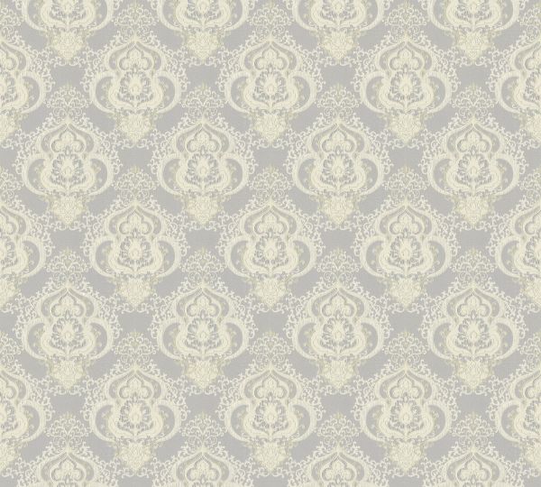 Vliestapete Barock Ornament creme grau metallic Großrolle