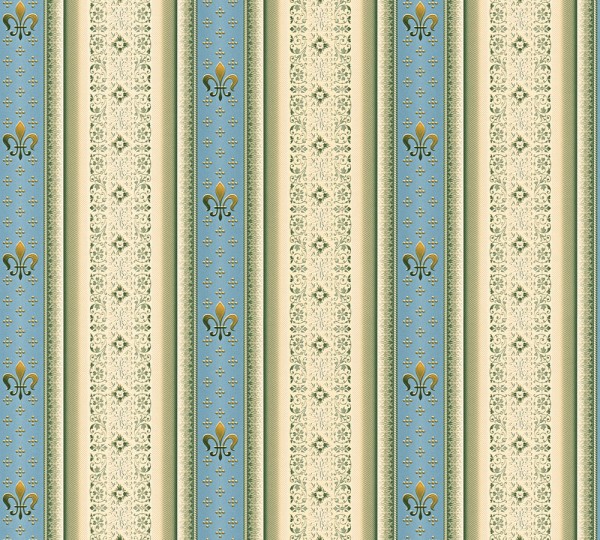 Vliestapete Streifen Heraldik Lilie blau metallic 335422