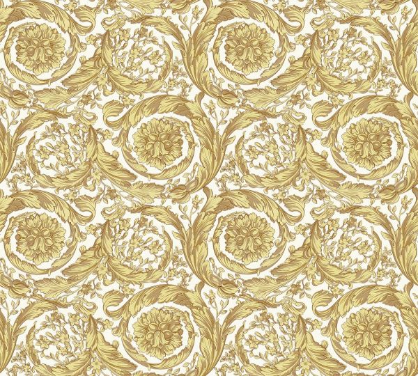 Versace 4 Vliestapete Kreis Ornament beige gelb metallic