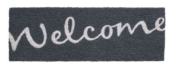 Kokos Fußmatte Ruco Print Welcome Grey 26 x 75 cm