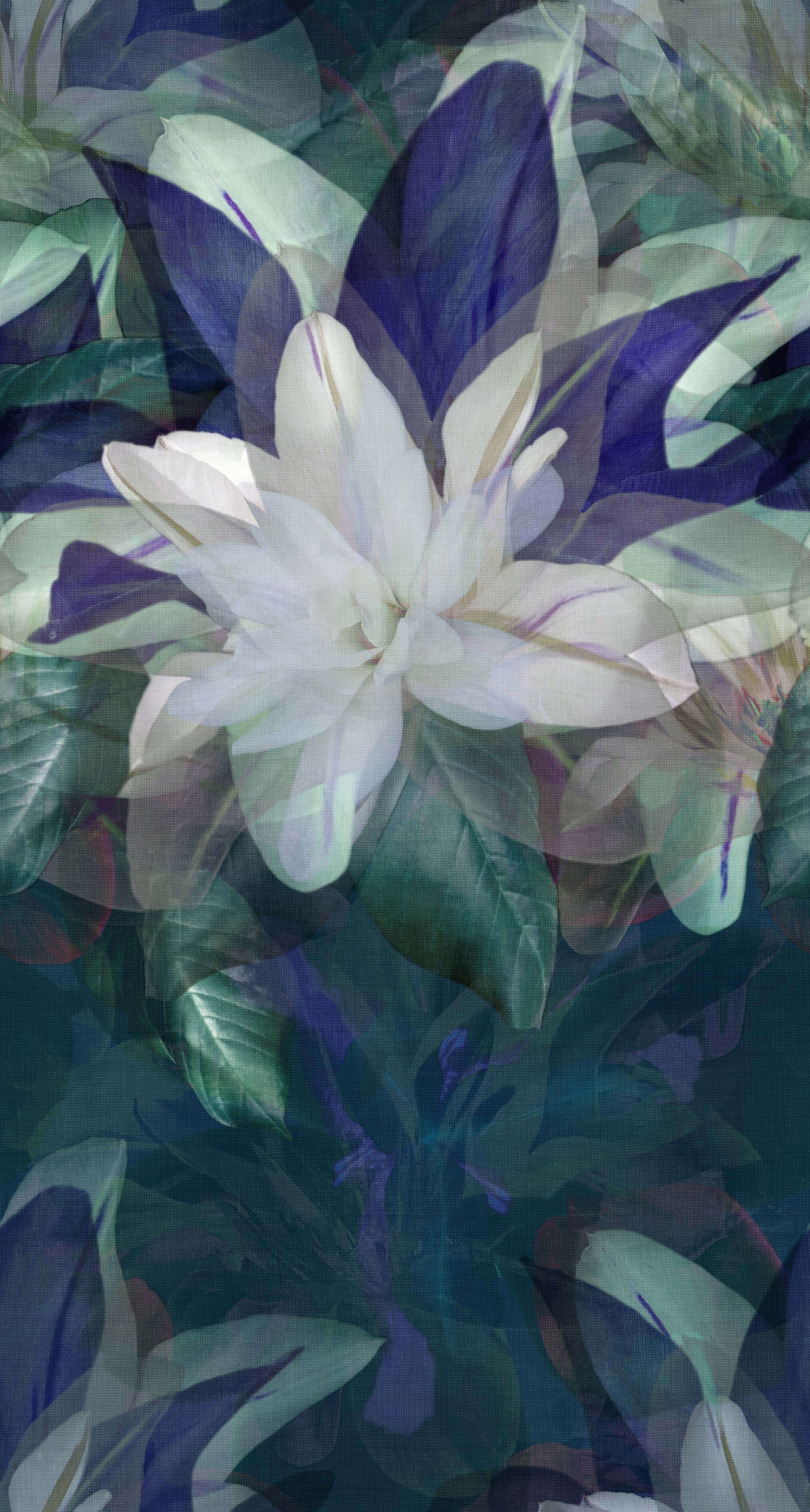 Joratrend Foto 2,80m 1,50m | Vlies x Tapete flowers 2269-10 Tapetenshop blau big