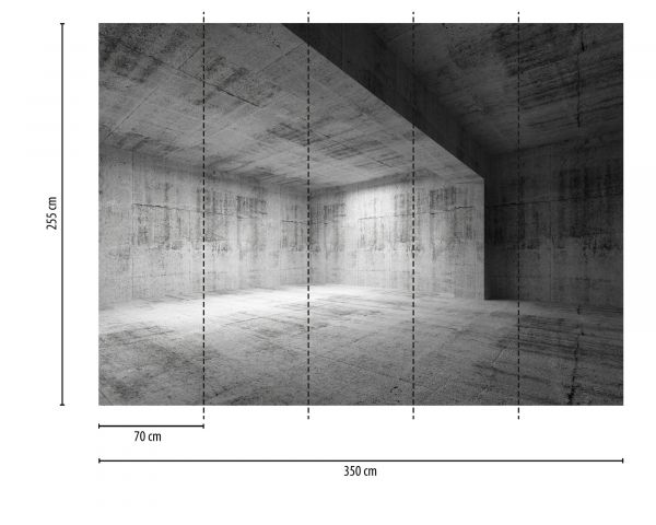 Vlies Fototapete Digitaldruck Concrete Room 350 x 255 cm DD123548