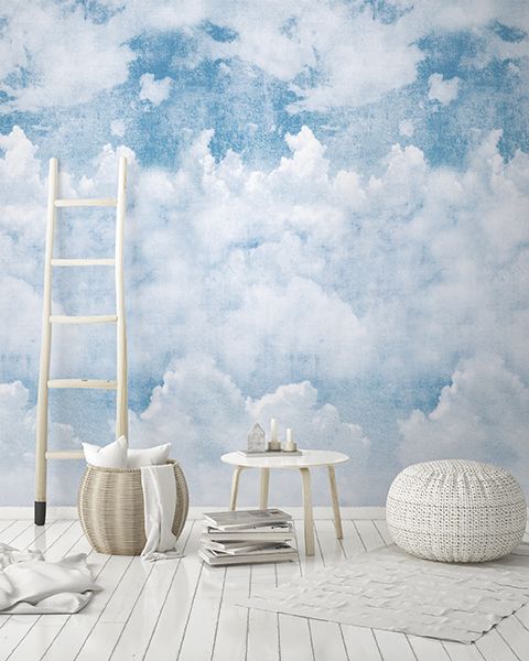 Vlies Fototapete blaue Wolken Himmel Wandbild 1,59m x 2,80m
