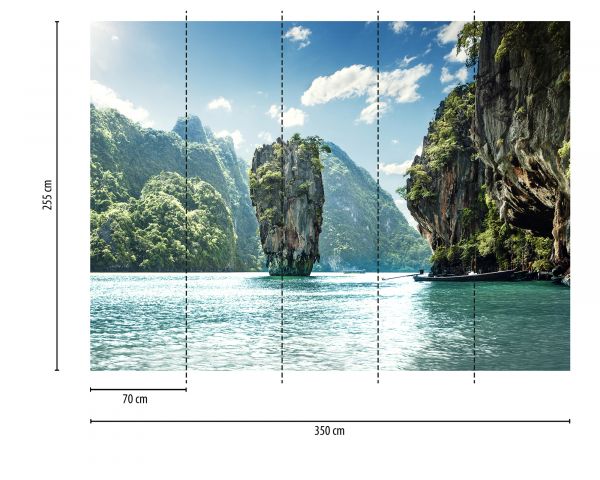 Vlies Fototapete Digitaldruck Thailand Island 350 x 255 cm DD123688
