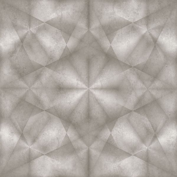 Vliestapete 3D Optik Grafik Muster Kaleidoskop grau beige 386923