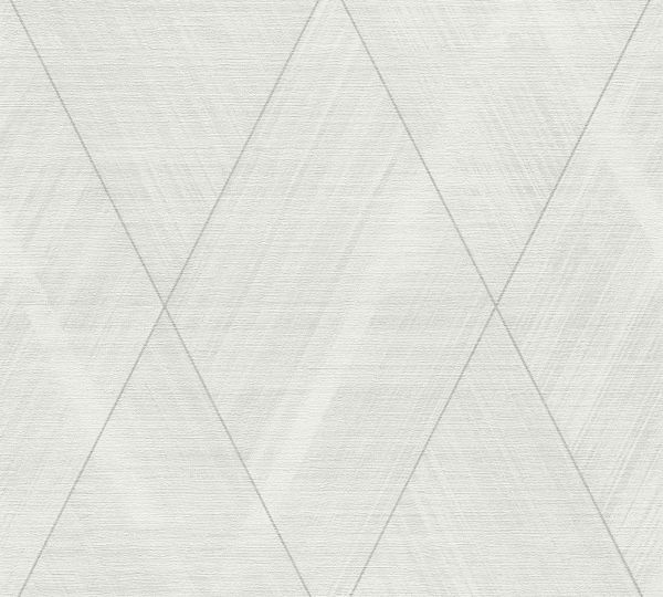 Vliestapete Rauten Grafik Textiloptik weiß grau metallic 388243