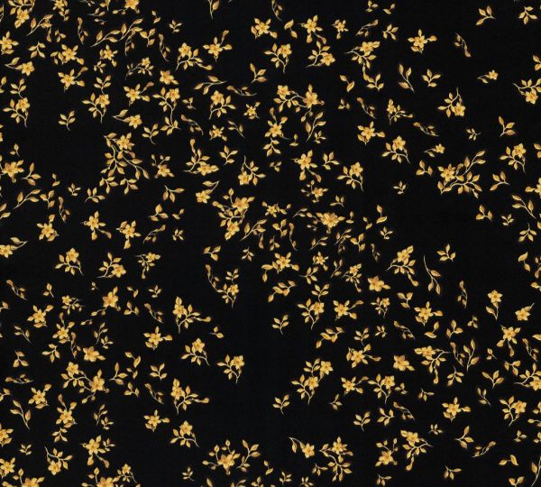 Versace Satin Tapete kleine Blumen Floral schwarz gold metallic
