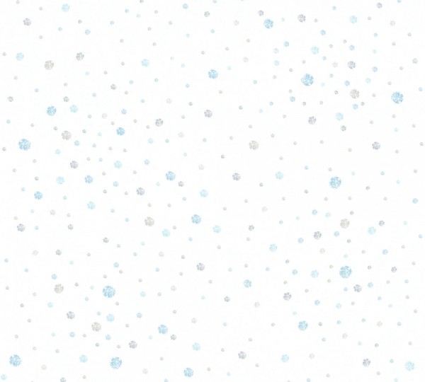 Vliestapete Kinder Bälle Punkte Muster weiß blau 35855-2