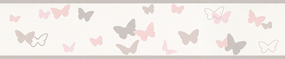 Esprit Kids 5 Kinder Tapete Bordüre Schmetterlinge pastell rosa weiß