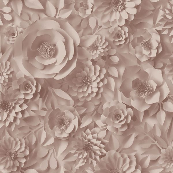 3D Optik Blumentapete Vlies rosa weiß PintWalls 387182