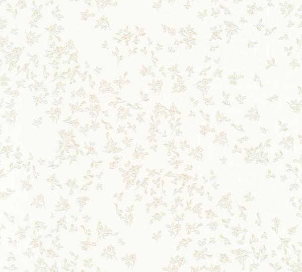 Versace Satin Tapete kleine Blumen Floral weiß creme metallic