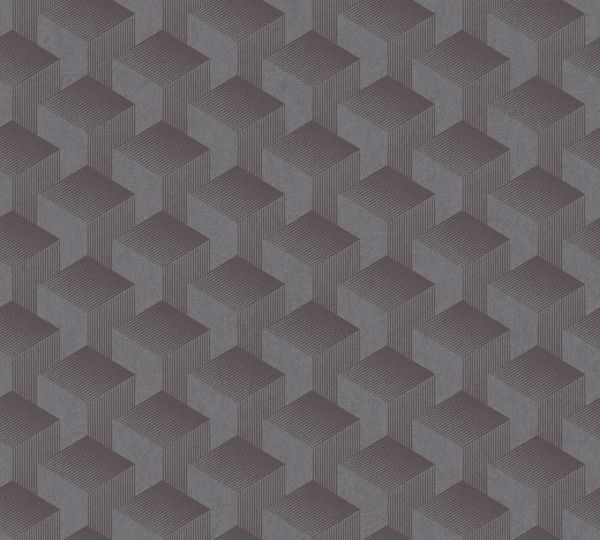 Vliestapete 3D Grafik Muster geometrisch dunkelgrau 389633