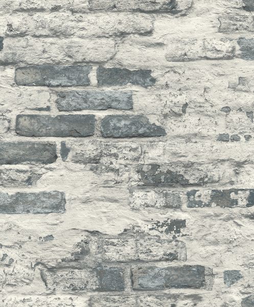 Vliestapete Bruchstein Mauer Klinker Ziegelstein bricks grau weiß A58102