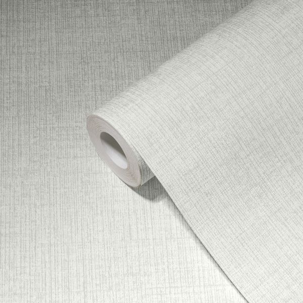 Vliestapete Uni Textil Leinen Struktur Optik weiß grau 386943